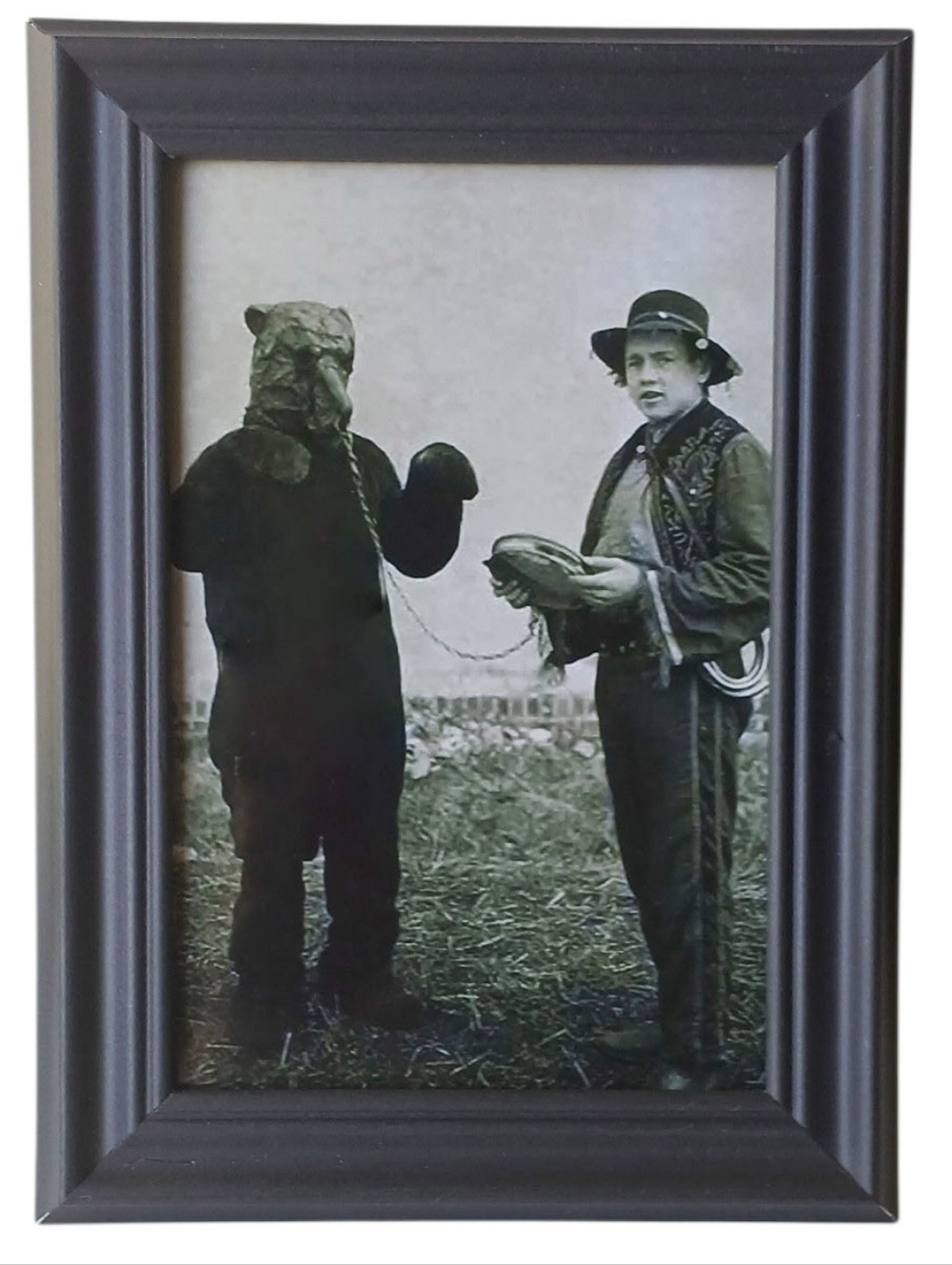 Vintage Cowboy With Bear Western Cowboys costume bear Vintage antique retror art
